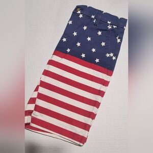 Boys Vineyard Vines Patriotic American Flag Shorts Size Ten 10 Red White Blue